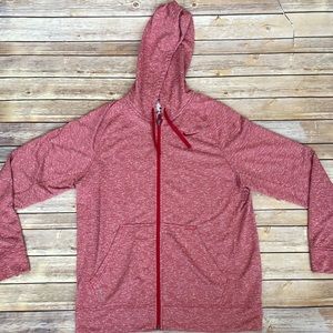 Nike Mens Zip Up, heather red, lightweight, medium